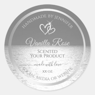 Stunning Silver Ocean Product Packaging Labels