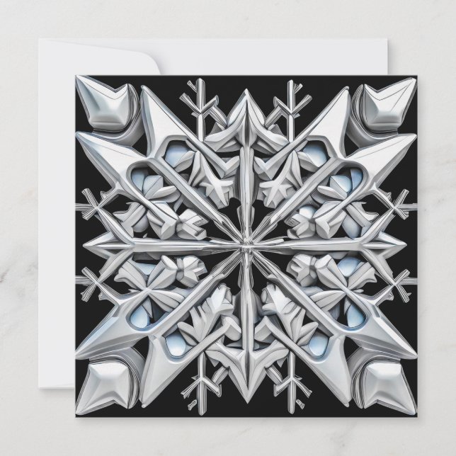 Stunning "Silver" Snowflake Holiday Card (Front)