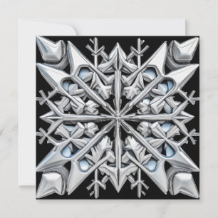 Stunning "Silver" Snowflake Holiday Card