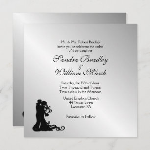 Stunning Silver Wedding Invitation