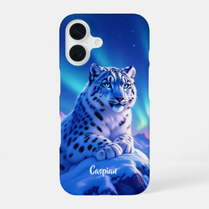 Stunning Snow Leopard on Mountain Rock iPhone 16 Case