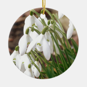 Stunning Snowdrops Ceramic Ornament