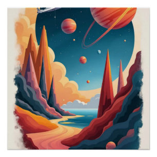 Stunning Space Poster theme with landscape