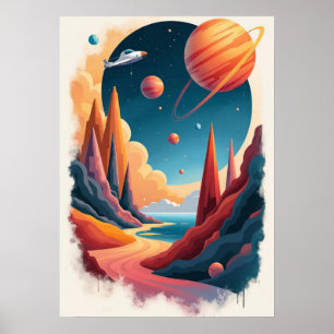 Stunning Space Poster theme with landscape
