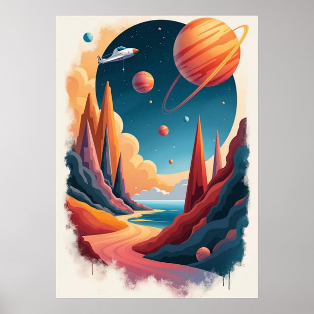 Stunning Space Poster theme with landscape  (Front)