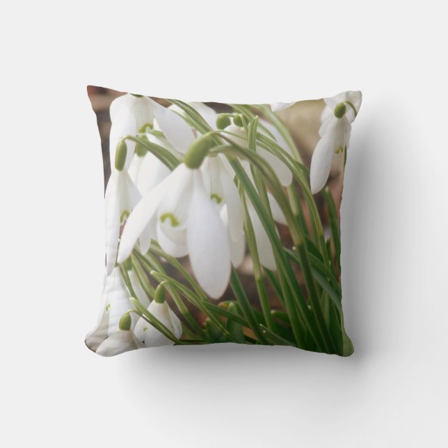 Stunning Spring Snowdrops Cushion (Front)