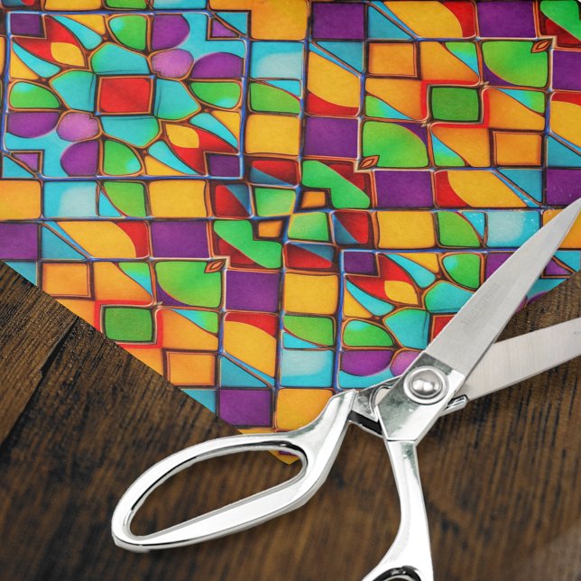 Stunning Stained Glass - Bright Colours Decoupage Tissue Paper (Creator Uploaded)