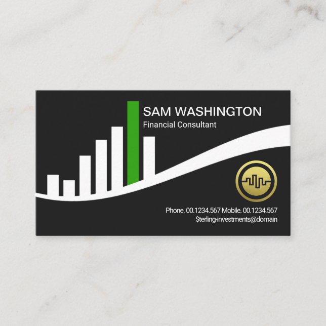 Stunning Stock Exchange Graph Financial Investment Business Card (Front)