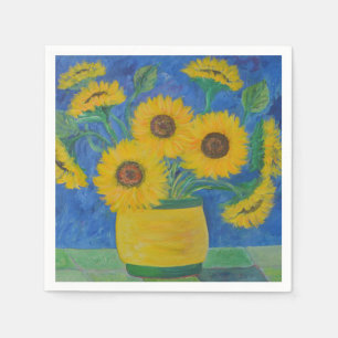 Stunning Sunflower Painting Napkin