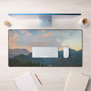 Stunning sunrise in Logar valley, Slovenia Desk Mat