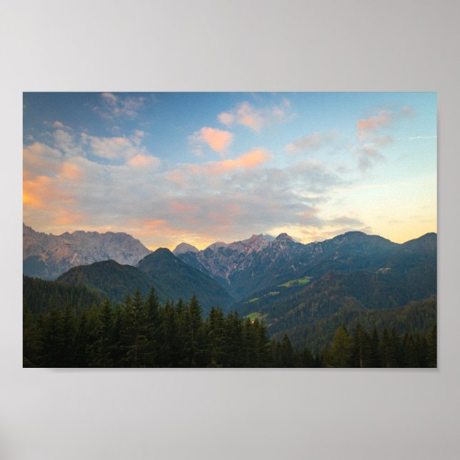 Stunning sunrise in Logar valley, Slovenia Poster (Front)