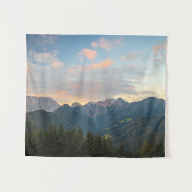 Stunning sunrise in Logar valley, Slovenia Tapestry (Front (Horizontal))