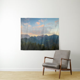 Stunning sunrise in Logar valley, Slovenia Tapestry