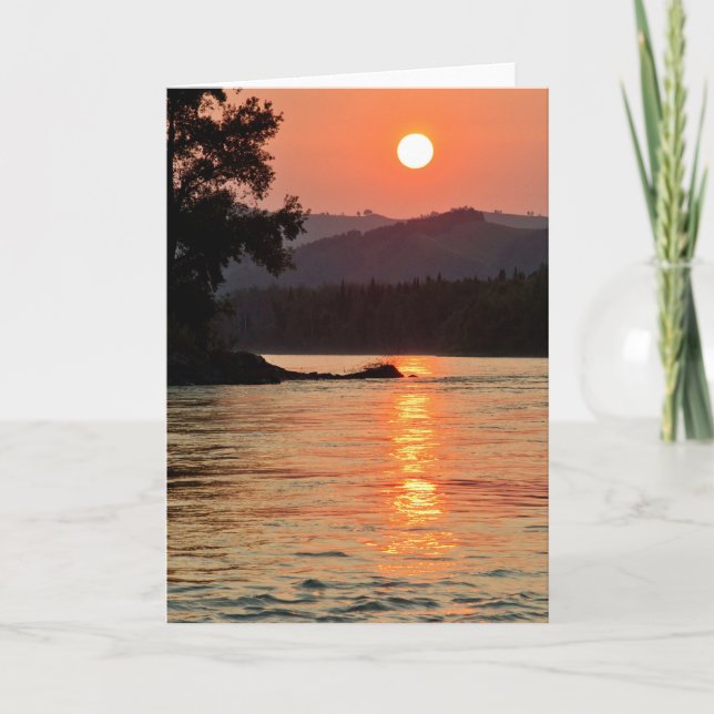 Stunning Sunrise Over Katun River Card (Front)