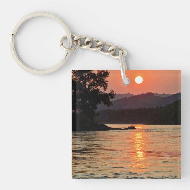 Stunning Sunrise Over Katun River Photo Key Ring (Front)