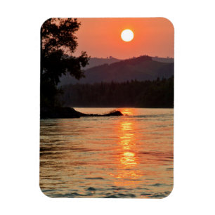 Stunning Sunrise Over Katun River Photo Magnet