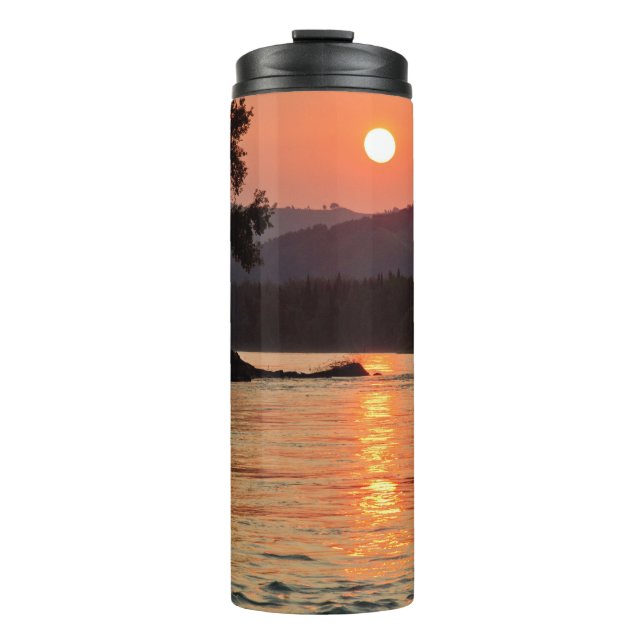 Stunning Sunrise Over Katun River Photo Thermal Tumbler (Front)