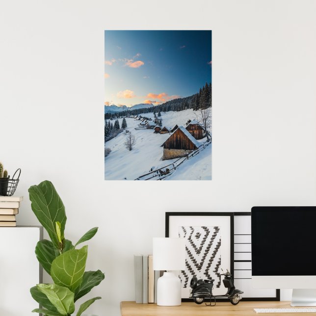 Stunning sunset at Zajamniki, Slovenia Poster (Home Office)
