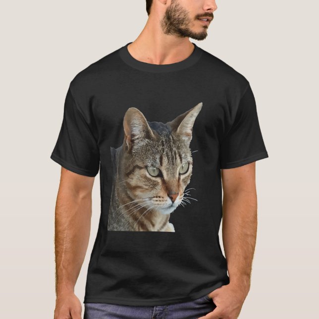 Stunning Tabby Cat Close Up Portrait Vector T-Shirt (Front)