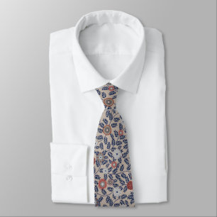 Stunning Teal and Magenta Foliage Pattern Tie