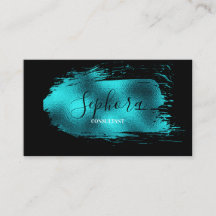 Stunning Teal Metallic Foil Paint Stroke