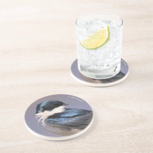 Stunning Tree Swallow Songbird on the Wire Coaster