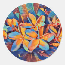 Stunning tropical frangipanis