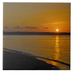 Stunning Tropical Sunset Ceramic Tile