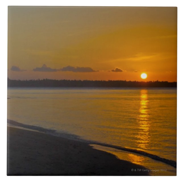 Stunning Tropical Sunset Ceramic Tile (Front)