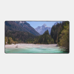 Stunning turquoise water in Kranjska Gora Slovenia Desk Mat