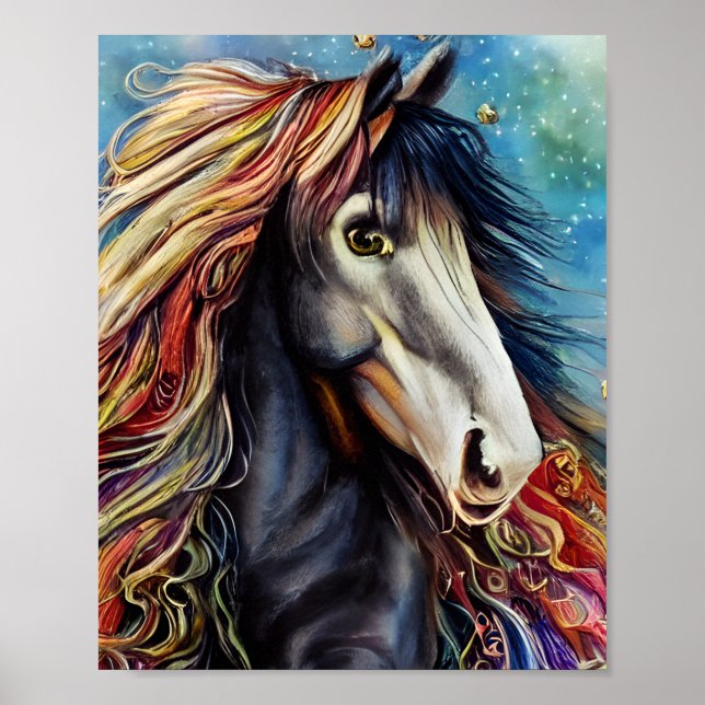Stunning Ulta Realistic Gypsy Horse Triptych Poster (Front)