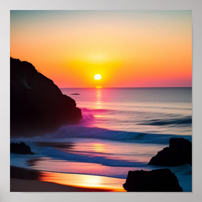 Stunning vibrant colour sunset digital print (Front)