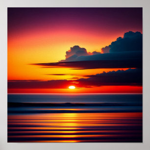 Stunning vibrant colour sunset digital print