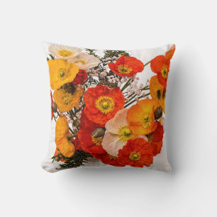 Stunning Vibrant Yellow Orange Poppies Cushion