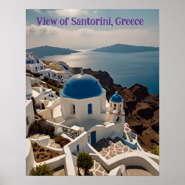 Stunning view of Santorini Poster (Front)