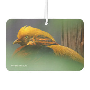 Stunning Vignetted Profile of a Golden Pheasant Car Air Freshener