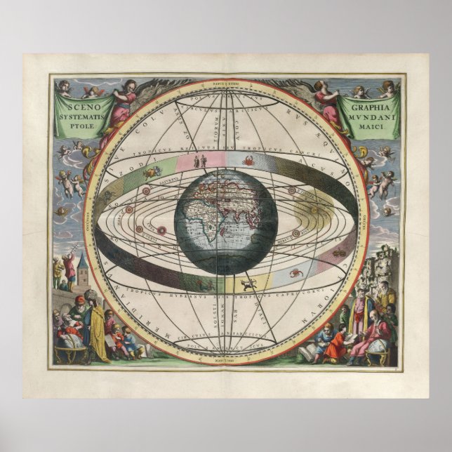 Stunning vintage art star map, ptolemy poster (Front)