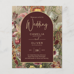 Stunning Vintage Botanical Burgundy Floral Weddin Flyer