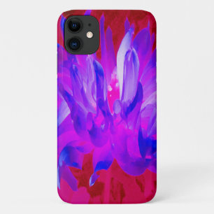 Stunning Violet Blue and Hot Pink Cactus Dahlia iPhone 11 Case