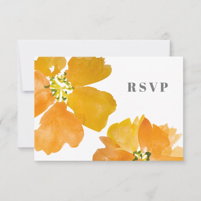 Stunning Watercolor Flower Modern RSVP (Front)
