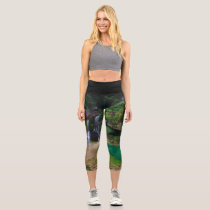 Stunning waterfall Virje, Slovenia Poster Capri Leggings