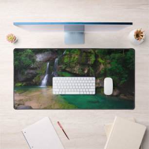 Stunning waterfall Virje, Slovenia Poster Desk Mat