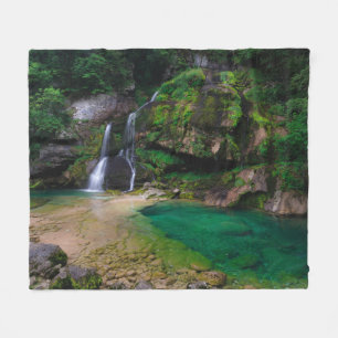 Stunning waterfall Virje, Slovenia Poster Fleece Blanket