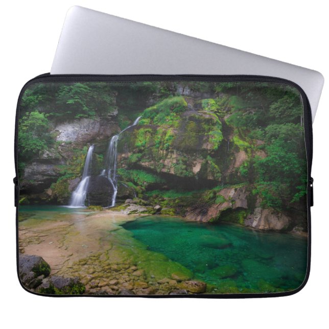 Stunning waterfall Virje, Slovenia Poster Laptop Sleeve (Front)