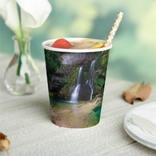 Stunning waterfall Virje, Slovenia Poster Paper Cups