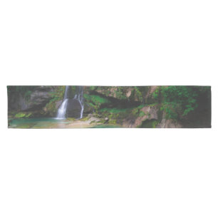 Stunning waterfall Virje, Slovenia Poster Short Table Runner