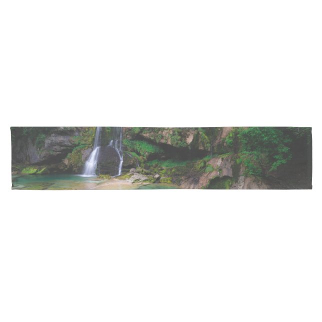 Stunning waterfall Virje, Slovenia Poster Short Table Runner (Horizontal)