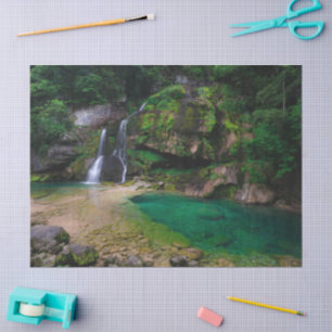 Stunning waterfall Virje, Slovenia Poster Tissue Paper