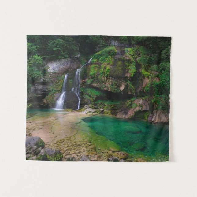 Stunning waterfall Virje, Slovenia Tapestry (Front (Horizontal))