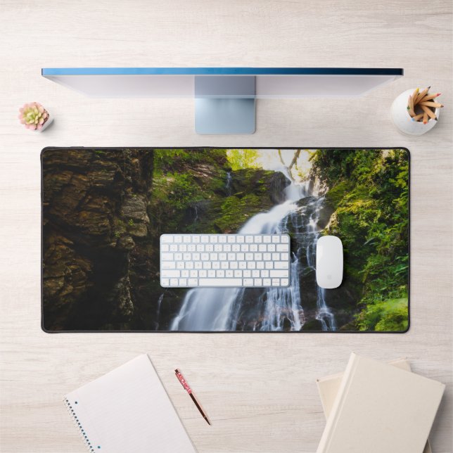 Stunning waterfall with sunlight glow desk mat (Office 1)